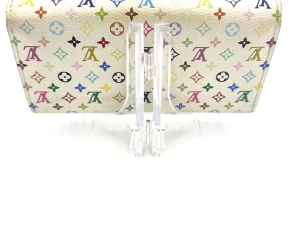 Authentic Louis Vuitton Sarah Multicolor wallet, white, with LV box, LV dustbag, and free new organizer to wear as a wallet on a chain/crossbody and free new gold crossbody chain - Image 7