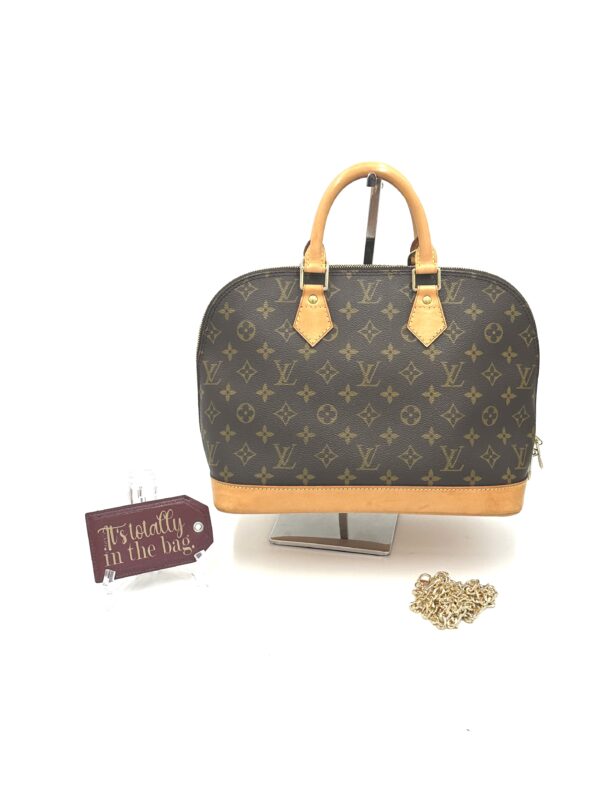 Authentic Louis Vuitton Alma PM with gold generic crossbody strap included