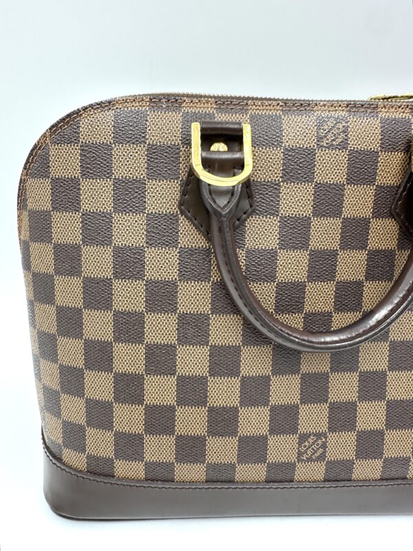 Authentic Louis Vuitton Alma PM, Damier Ebene, with  LV dustbag and Authentic Louis Vuitton strap - Image 9