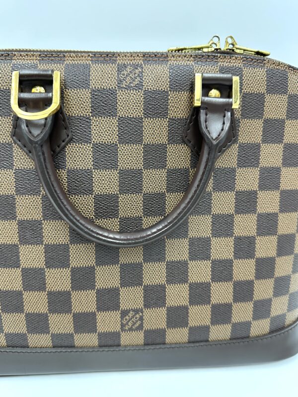 Authentic Louis Vuitton Alma PM, Damier Ebene, with  LV dustbag and Authentic Louis Vuitton strap - Image 10