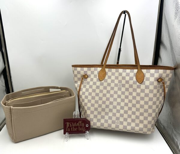 Authentic Louis Vuitton Neverfull MM, azur with free NWT organizer included