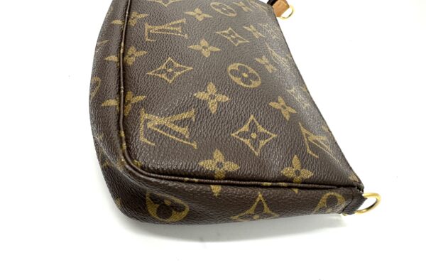 Authentic Louis Vuitton Pochette Accessoires with LV leather short strap and generic crossbody gold chain included - Image 9