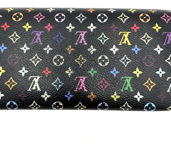 Authentic Louis Vuitton Multicolor Black Sarah wallet with free organizer to wear as crossbody (wallet on a chain) and free black and gold chain strap included as well - Image 10