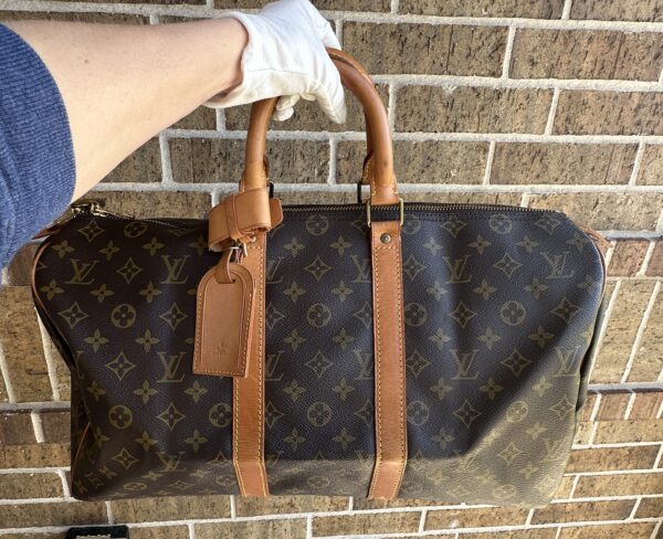 Authentic Louis Vuitton Keepall 45 with LV tag and LV lock attached (no key) - Image 5
