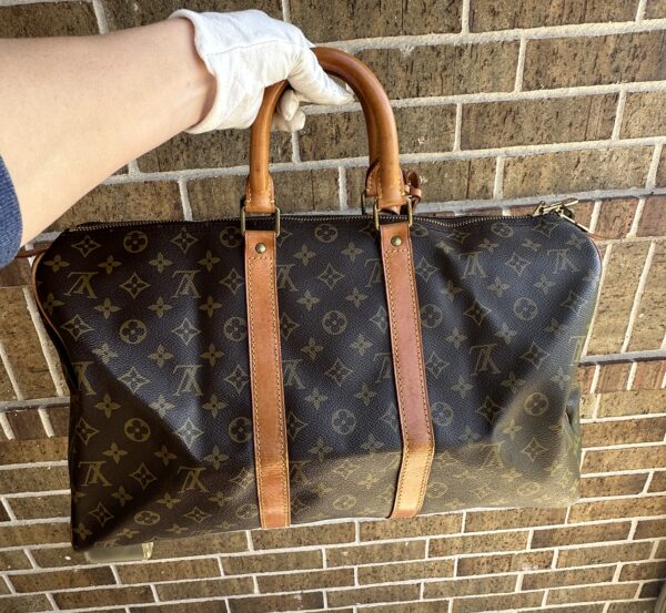 Authentic Louis Vuitton Keepall 45 with LV tag and LV lock attached (no key) - Image 9
