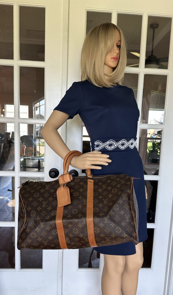 Authentic Louis Vuitton Keepall 45 with LV tag and LV lock attached (no key) - Image 3