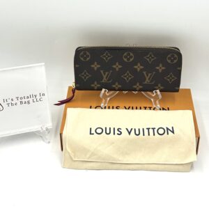 Authentic Louis Vuitton Clemence wallet, fuchsia, with LV box and LV dustbag included