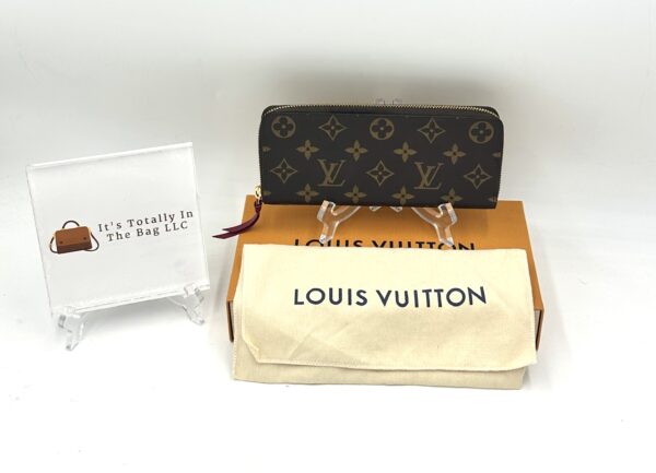 Authentic Louis Vuitton Clemence wallet, fuchsia, with LV box and LV dustbag included