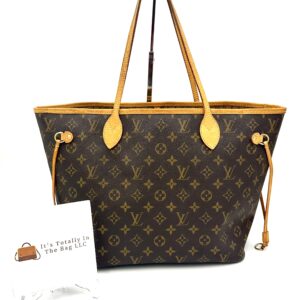 Authentic Louis Vuitton Neverfull MM with beige interior, Monogram