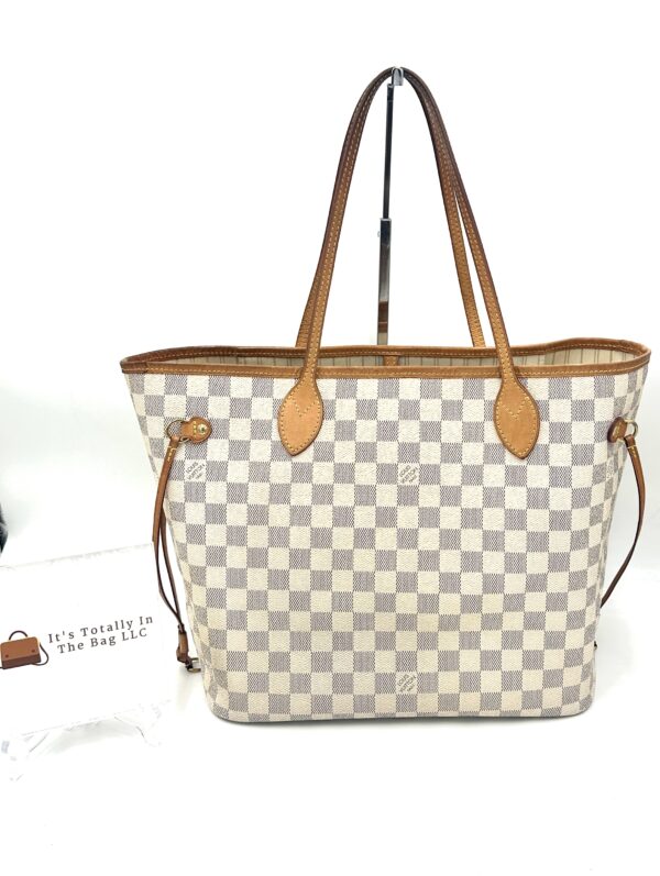 Authentic Newer Model Louis Vuitton Neverfull MM, Azur with NWT organizer included - Image 8