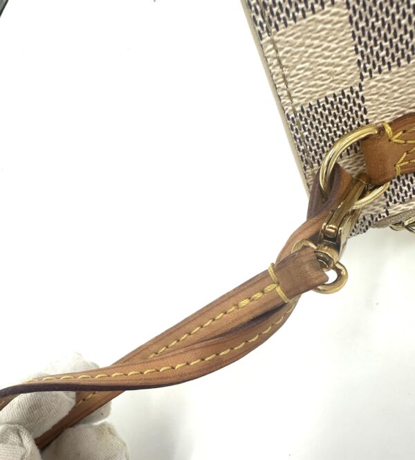 Authentic Louis Vuitton Neverfull MM/GM pouch, Azur, with LV short strap and generic crossbody chain included - Image 14