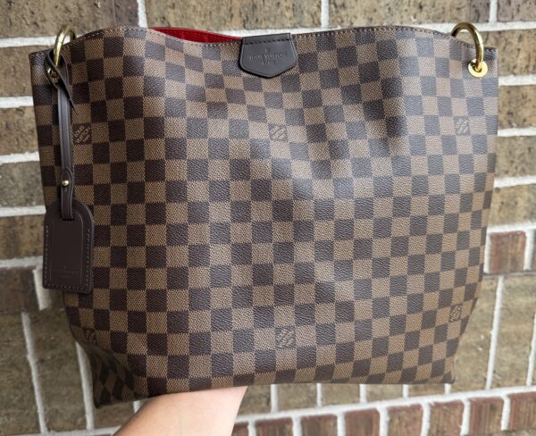 Authentic Excellent Louis Vuitton Graceful MM, Damier Ebene, with LV tag, LV box, and LV dustbag included - Image 23