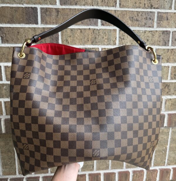 Authentic Excellent Louis Vuitton Graceful MM, Damier Ebene, with LV tag, LV box, and LV dustbag included - Image 25