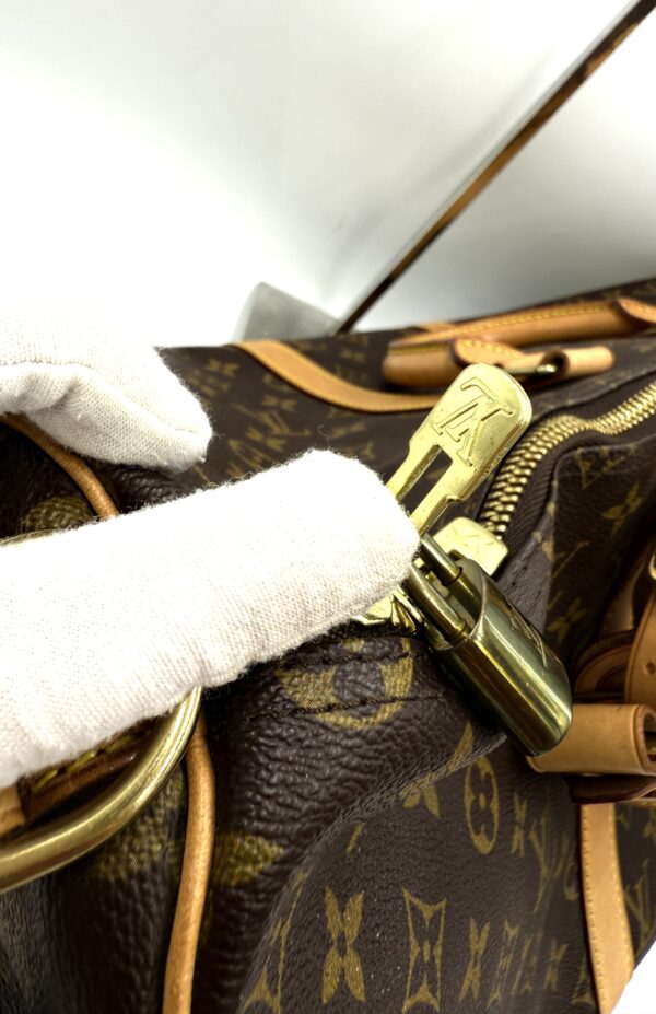 Authentic Louis Vuitton Keepall Bandouliere 50 with LV dustbag, LV tag, LV strap, and LV lock (attached with no key-on zipper pull like a charm) - Image 14