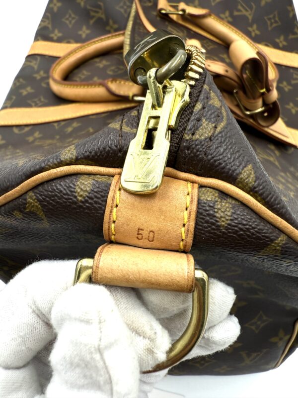 Authentic Louis Vuitton Keepall Bandouliere 50 with LV dustbag, LV tag, LV strap, and LV lock (attached with no key-on zipper pull like a charm) - Image 32