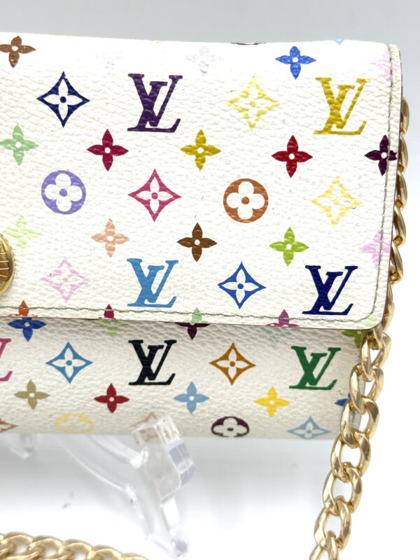 Authentic Louis Vuitton White Murakami Multicolor Sarah wallet WOC bundle - Image 7