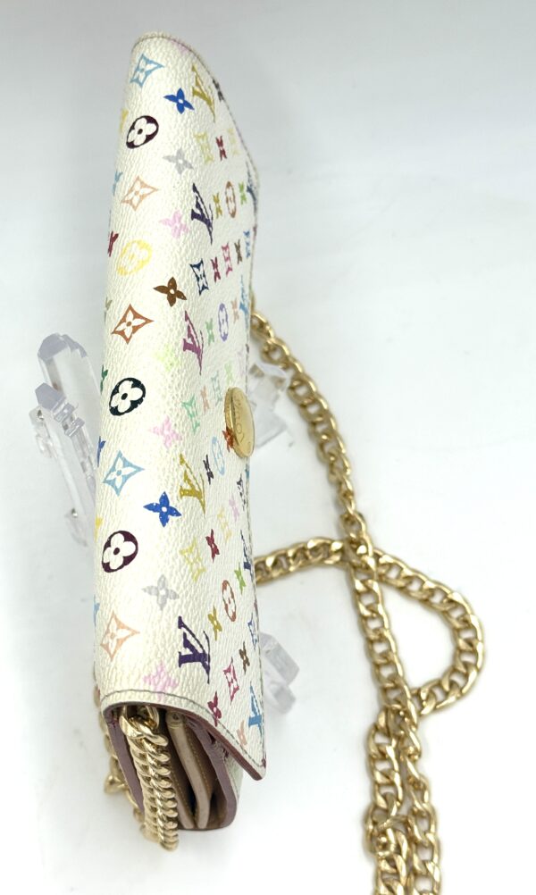 Authentic Louis Vuitton White Murakami Multicolor Sarah wallet WOC bundle - Image 5