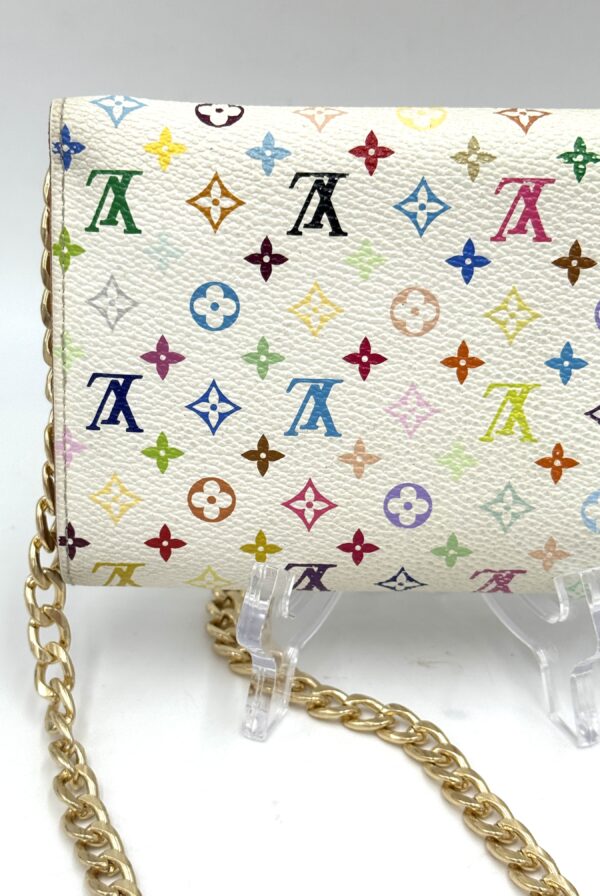 Authentic Louis Vuitton White Murakami Multicolor Sarah wallet WOC bundle - Image 8