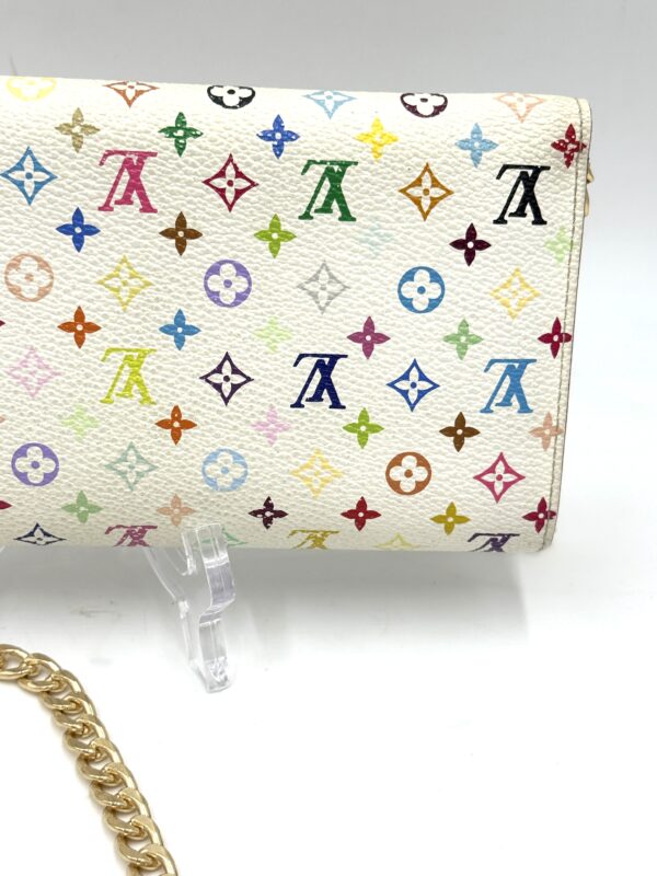 Authentic Louis Vuitton White Murakami Multicolor Sarah wallet WOC bundle - Image 9