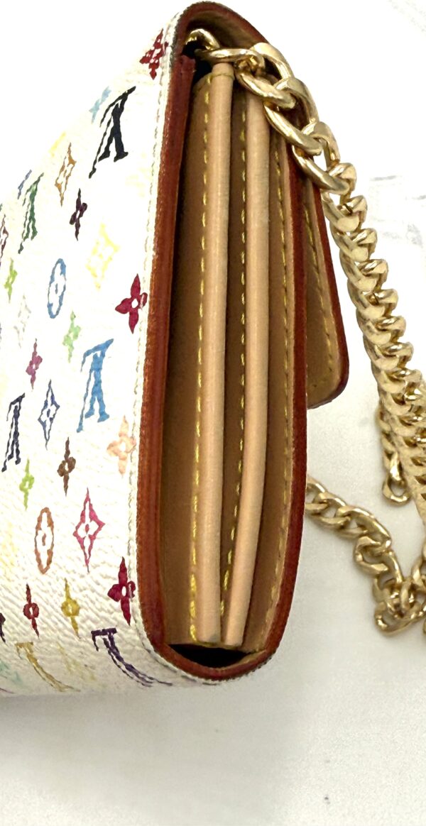 Authentic Louis Vuitton White Murakami Multicolor Sarah wallet WOC bundle - Image 11