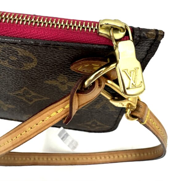 Authentic Louis Vuitton Neverfull PM Pouch, Pivoine with LV wrist strap and generic crossbody chain included - Image 8