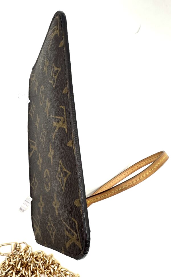 Authentic Louis Vuitton Neverfull PM Pouch, Pivoine with LV wrist strap and generic crossbody chain included - Image 10