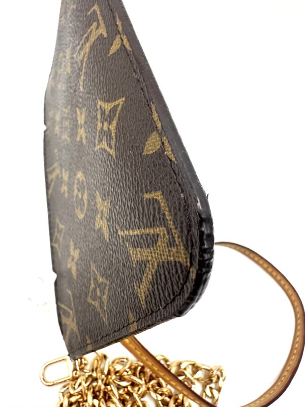 Authentic Louis Vuitton Neverfull PM Pouch, Pivoine with LV wrist strap and generic crossbody chain included - Image 15