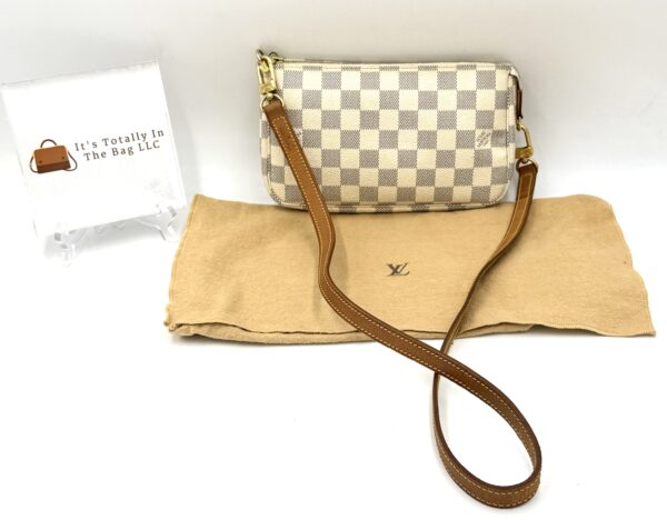Authentic Louis Vuitton Azur Pochette Accessoires with LV strap (optional) and LV dustbag included