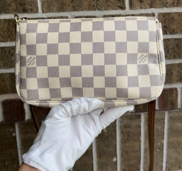 Authentic Louis Vuitton Azur Pochette Accessoires with LV strap (optional) and LV dustbag included - Image 31