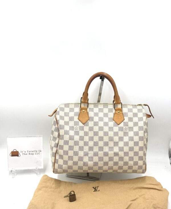Authentic Louis Vuitton Speedy 30, Azur, with LV dustbag and LV lock and key included