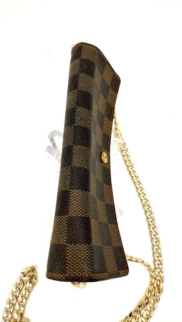 Authentic Louis Vuitton Sarah wallet, Damier Ebene, with organizer to wear as crossbody and gold generic chain included - Image 8