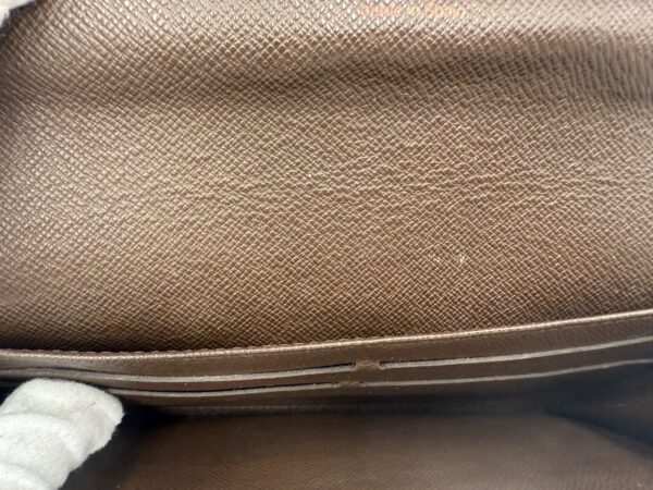 Authentic Louis Vuitton Sarah wallet, Damier Ebene, with organizer to wear as crossbody and gold generic chain included - Image 14