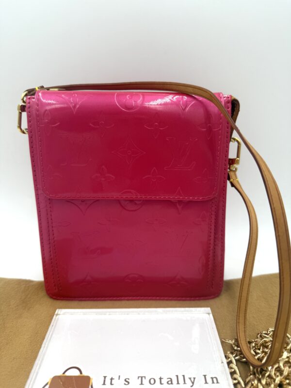 Authentic Louis Vuitton Pink Mott with original strap and generic crossbody chain and dustbag included - Image 3