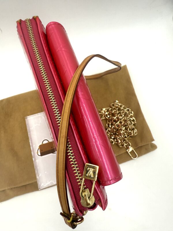 Authentic Louis Vuitton Pink Mott with original strap and generic crossbody chain and dustbag included - Image 7