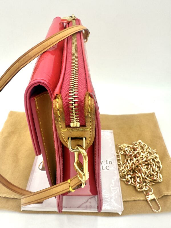 Authentic Louis Vuitton Pink Mott with original strap and generic crossbody chain and dustbag included - Image 6