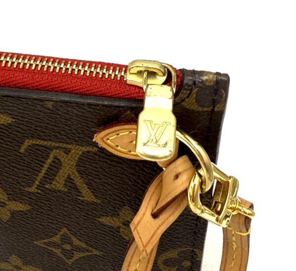 Authentic Louis Vuitton Neverfull Pouch MM/GM, Monogram and cerise red - Image 6