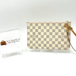 Authentic Louis Vuitton Neverfull MM/GM pouch, Azur, Rose Ballerine