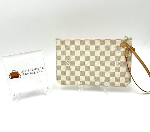 Authentic Louis Vuitton Neverfull MM/GM pouch, Azur, Rose Ballerine