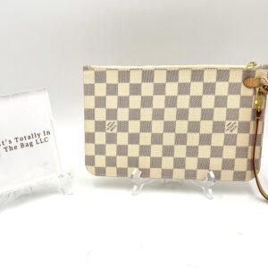Authentic Louis Vuitton Neverfull MM/GM pouch, Azur/Beige