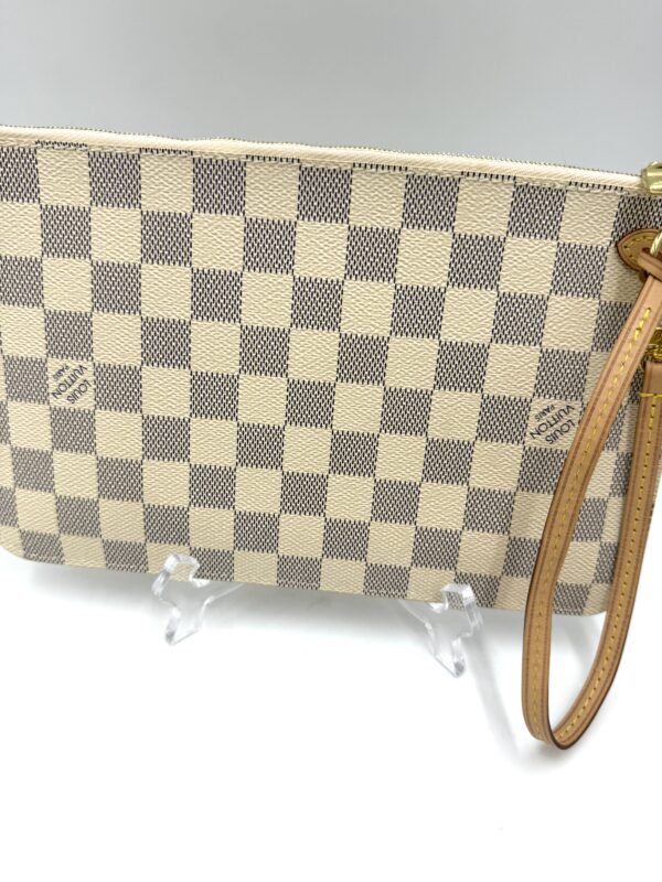 Authentic Louis Vuitton Neverfull MM/GM pouch, Azur/Beige - Image 4