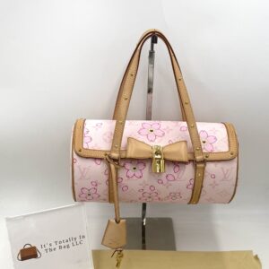Authentic Louis Vuitton Murakami Cherry Blossom Pink Papillion with LV dustbag and clochette