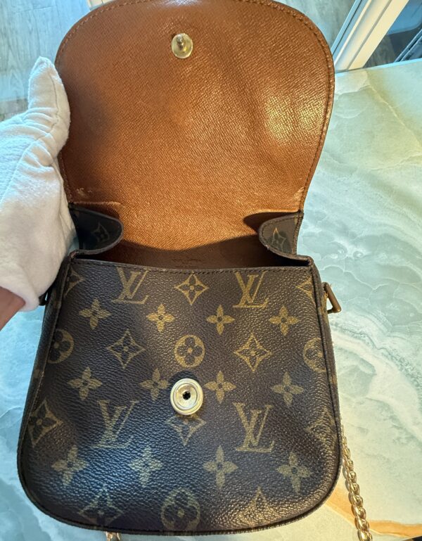 Authentic Vintage Louis Vuitton St Cloud PM with original strap removed and generic gold chain crossbody strap included - Image 13