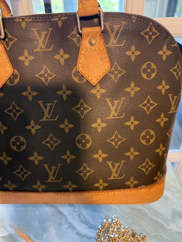 Authentic Louis Vuitton Alma PM with LV lock attached (no key) and generic crossbody chain included - Image 11