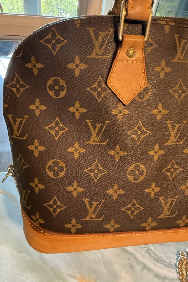 Authentic Louis Vuitton Alma PM with LV lock attached (no key) and generic crossbody chain included - Image 13