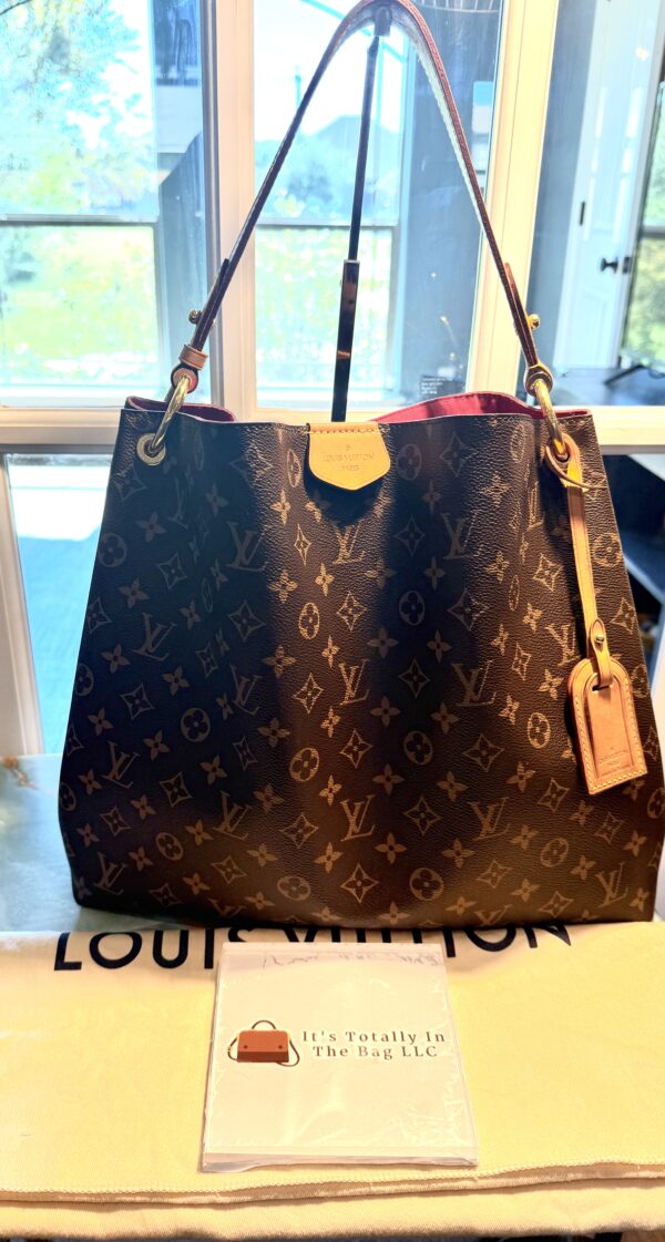 Authentic Louis Vuitton Graceful MM, Peony/Pivoine (choose from drop down for bag bundle only or to add generic crossbody strap)