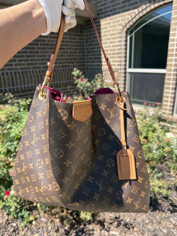 Authentic Louis Vuitton Graceful MM, Peony/Pivoine (choose from drop down for bag bundle only or to add generic crossbody strap) - Image 27