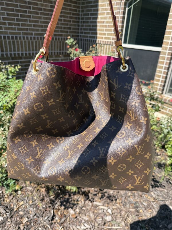 Authentic Louis Vuitton Graceful MM, Peony/Pivoine (choose from drop down for bag bundle only or to add generic crossbody strap) - Image 32