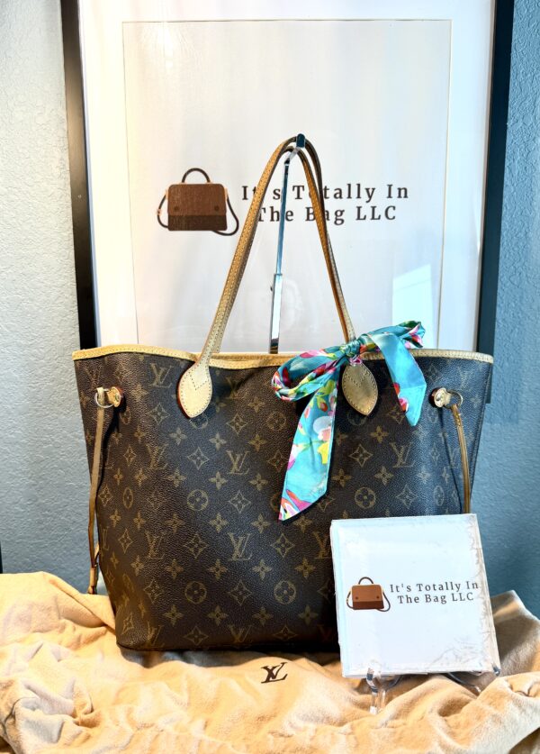 Authentic Louis Vuitton Neverfull MM, Monogram Beige with LV dustbag included