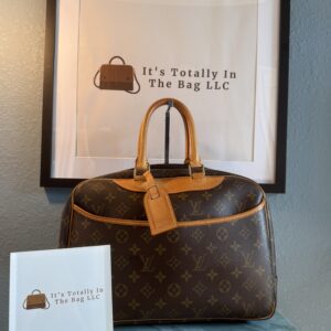 Authentic Louis Vuitton Deauville with generic crossbody chain, LV tag, and LV lock (attached with no key)