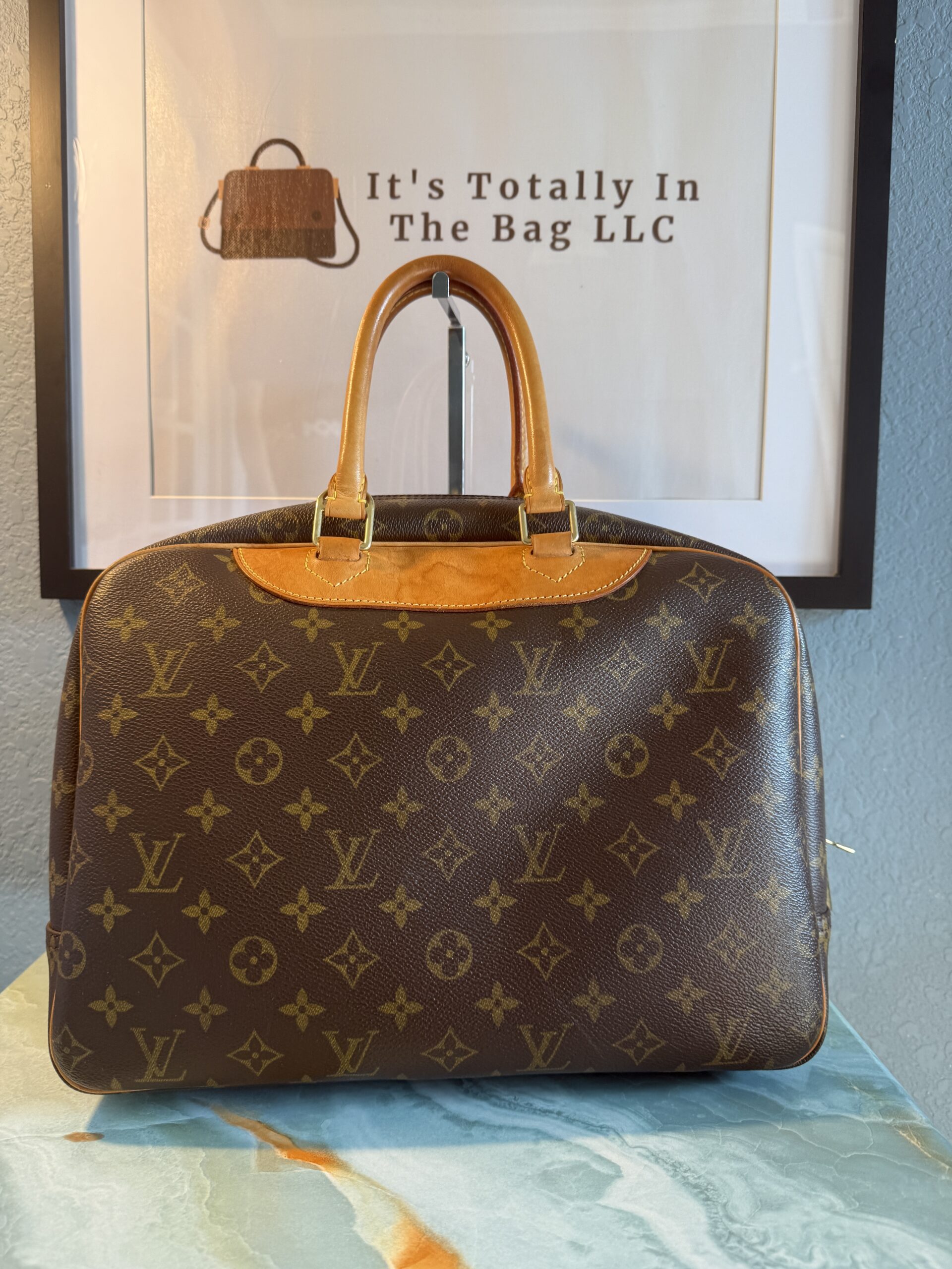 Authentic Louis Vuitton Deauville with generic crossbody chain, LV tag, and LV lock (attached with no key) - Image 9